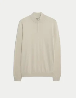 Pure Extra Fine Merino Wool Half Zip Jumper