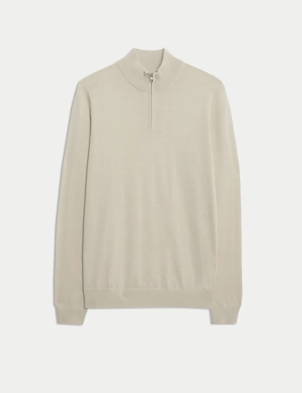 Pure Extra Fine Merino Wool Half Zip Jumper