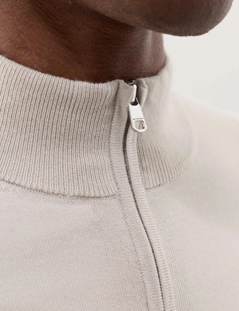 Pure Extra Fine Merino Wool Half Zip Jumper
