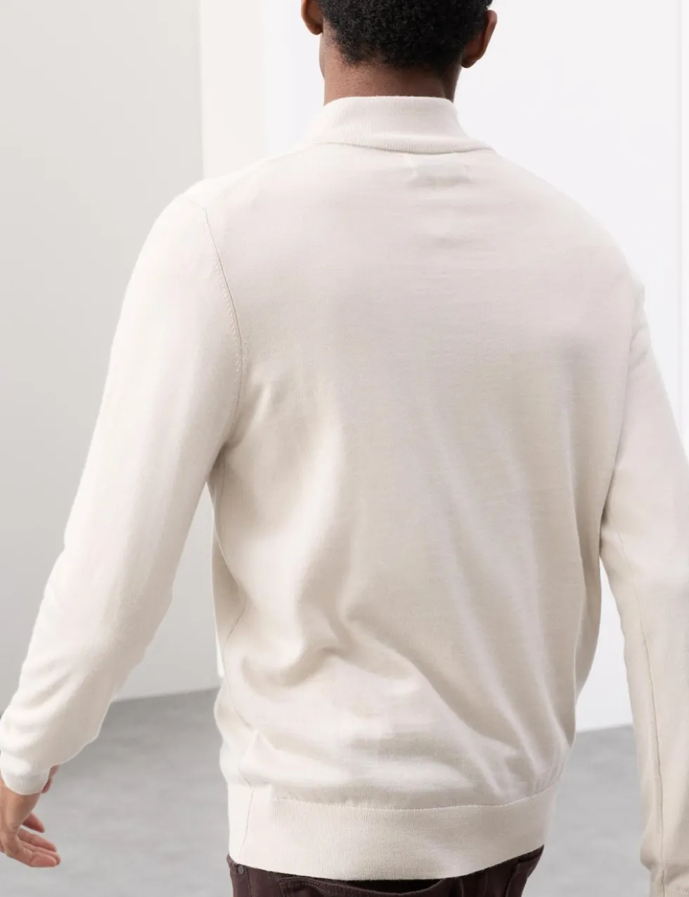 Pure Extra Fine Merino Wool Half Zip Jumper