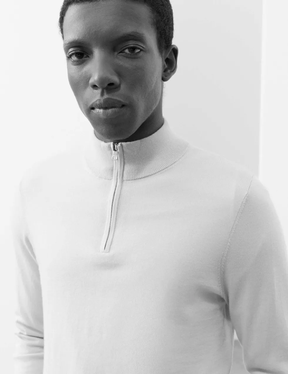 Pure Extra Fine Merino Wool Half Zip Jumper