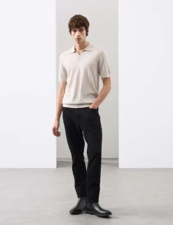 Pure Extra Fine Merino Wool Knitted Polo Shirt