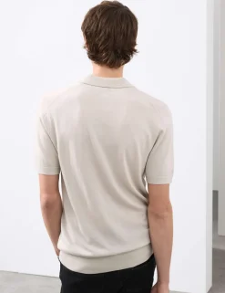 Pure Extra Fine Merino Wool Knitted Polo Shirt