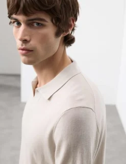 Pure Extra Fine Merino Wool Knitted Polo Shirt