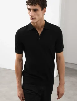 Pure Extra Fine Merino Wool Knitted Polo Shirt