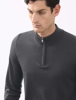 Pure Extra Fine Merino Wool Half Zip Jumper