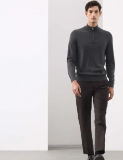 Pure Extra Fine Merino Wool Half Zip Jumper