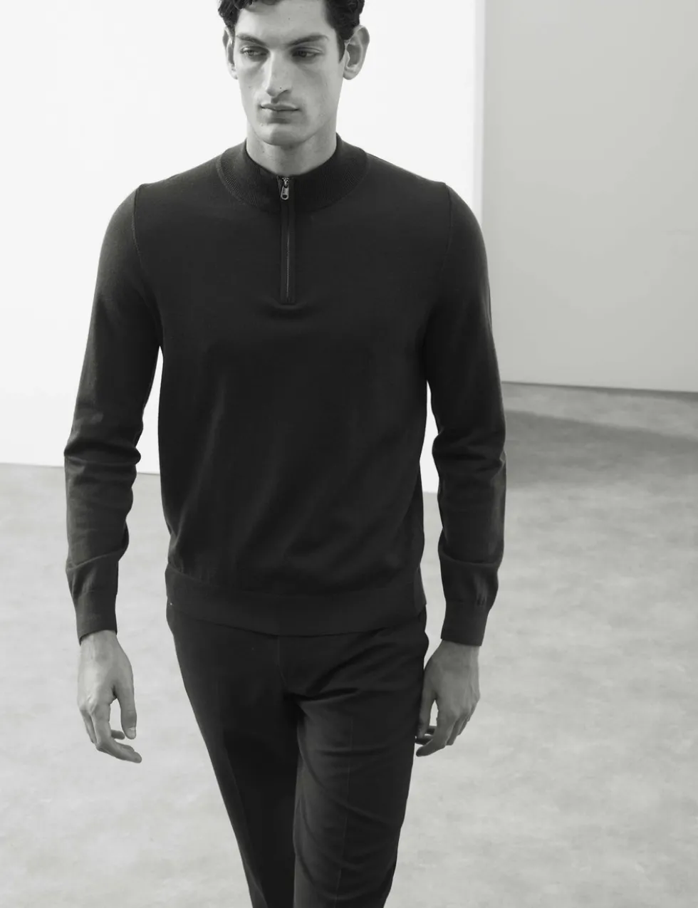 Pure Extra Fine Merino Wool Half Zip Jumper