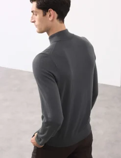 Pure Extra Fine Merino Wool Half Zip Jumper