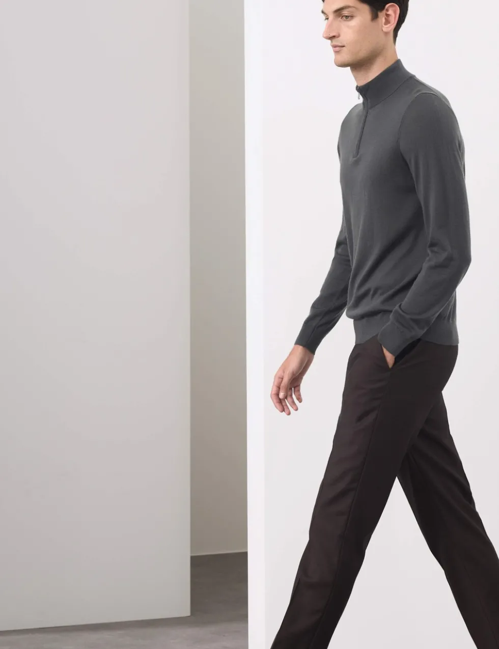 Pure Extra Fine Merino Wool Half Zip Jumper