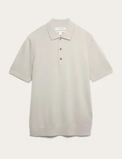 Pure Extra Fine Merino Wool Knitted Polo Shirt