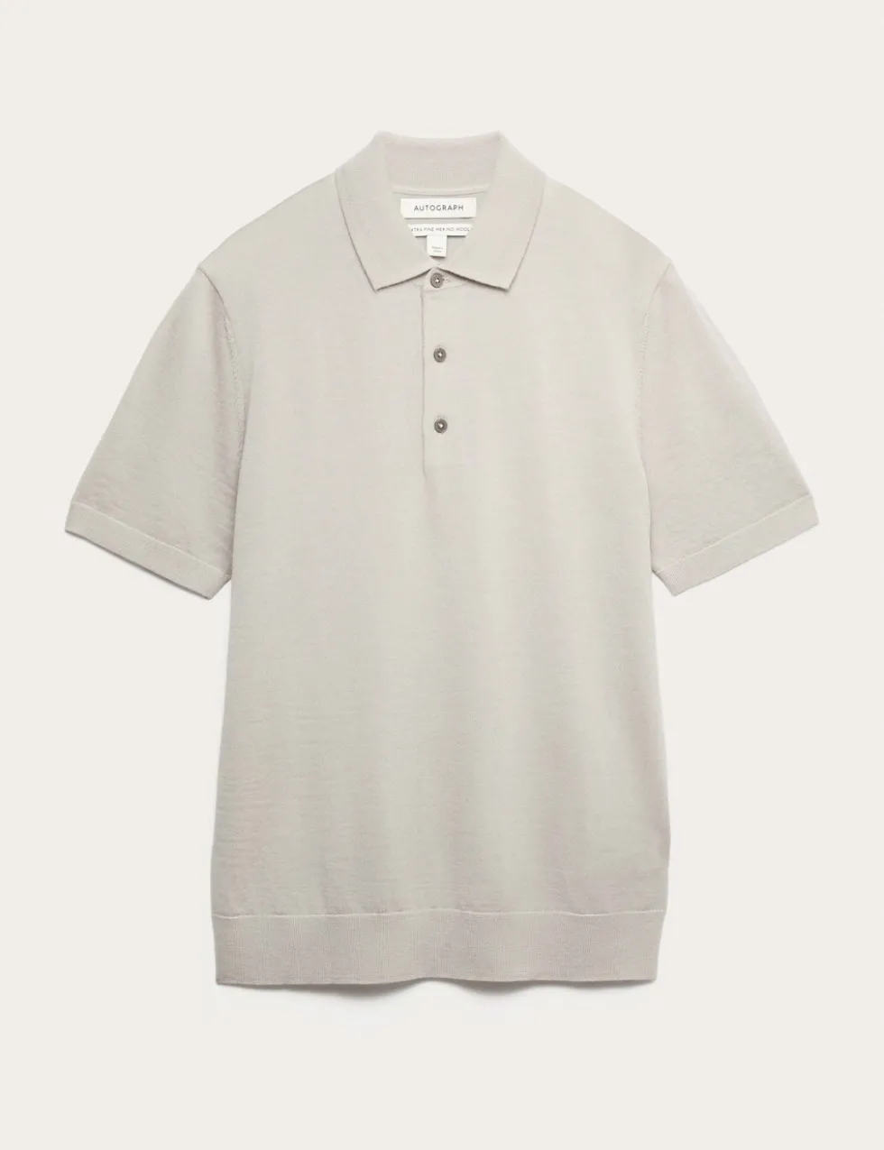 Pure Extra Fine Merino Wool Knitted Polo Shirt