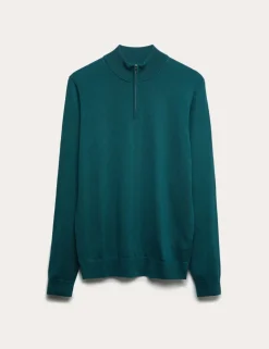 Pure Extra Fine Merino Wool Half Zip Jumper