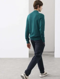 Pure Extra Fine Merino Wool Half Zip Jumper