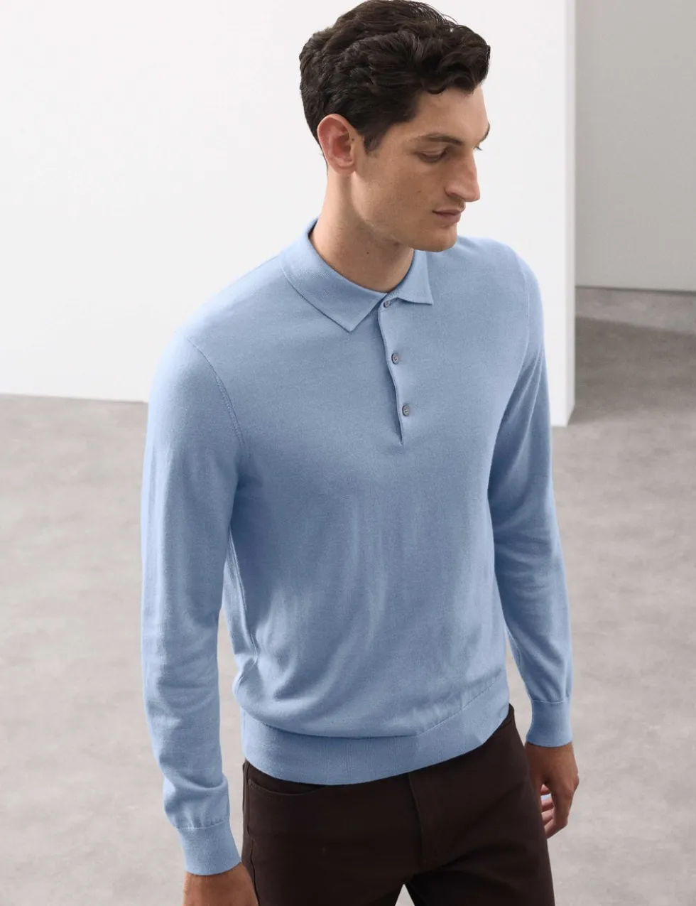 Pure Extra Fine Merino Wool Polo Shirt