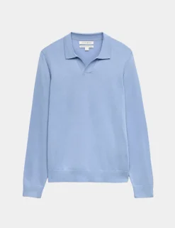 Pure Extra Fine Merino Wool Knitted Polo Shirt