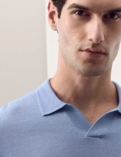 Pure Extra Fine Merino Wool Knitted Polo Shirt