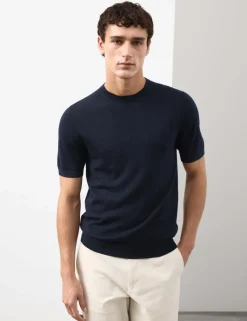 Pure Extra Fine Merino Wool Crew Neck T-Shirt