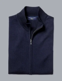 Pure Extra Fine Merino Wool Zip Up Gilet