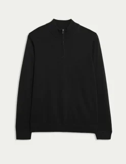 Pure Extra Fine Merino Wool Half Zip Jumper