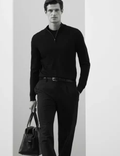 Pure Extra Fine Merino Wool Half Zip Jumper