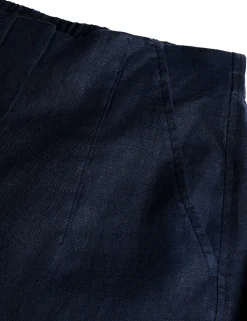 Pure Linen Barrel Leg Ankle Grazer Trousers