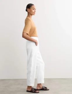 Pure Linen Barrel Leg Trousers