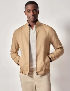 Pure Linen Bomber Jacket