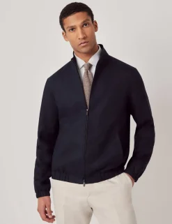 Pure Linen Bomber Jacket