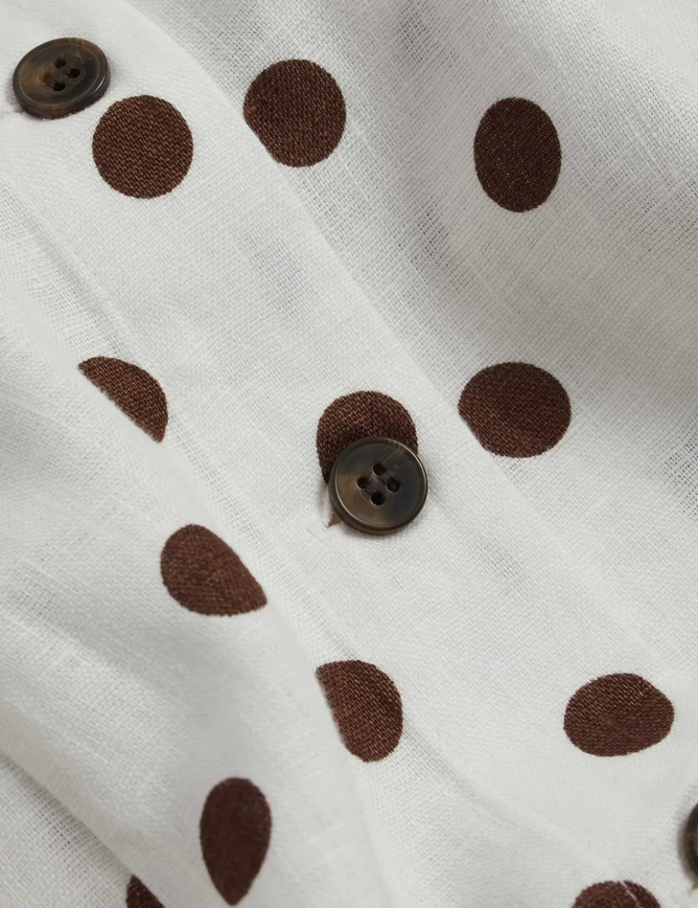 Pure Linen Button Through Midi Waisted Dress