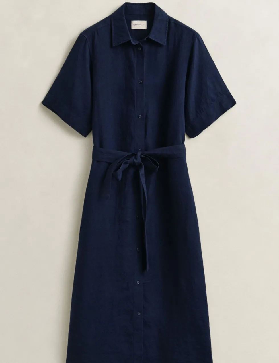 Pure Linen Button Through Midi Shirt Dress
