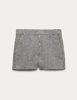 Pure Linen Checked Shorts