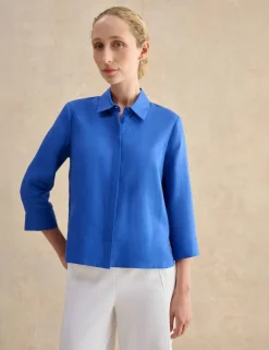 Pure Linen Collared Blouse