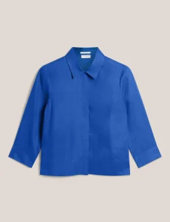 Pure Linen Collared Blouse