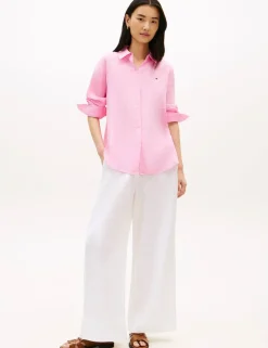 Pure Linen Collared Relaxed Shirt