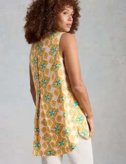 Pure Linen Collared Sleeveless Tunic
