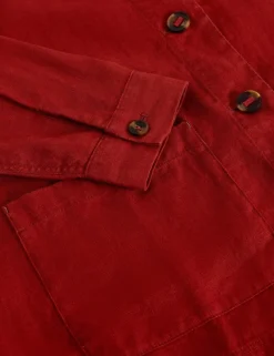 Pure Linen Collared Utility Jacket