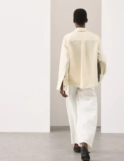 Pure Linen Contrast Button Shirt