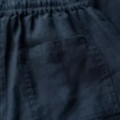 Pure Linen Drawstring Ankle Grazer Trousers