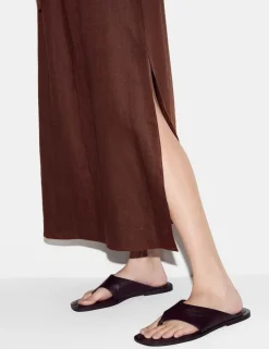 Pure Linen Drawstring Maxi Skirt