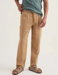 Pure Linen Drawstring Trousers