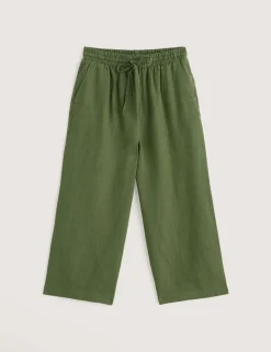 Pure Linen Drawstring Wide Leg Culottes