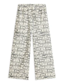 Pure Linen Elasticated Waist Wide Leg Trousers
