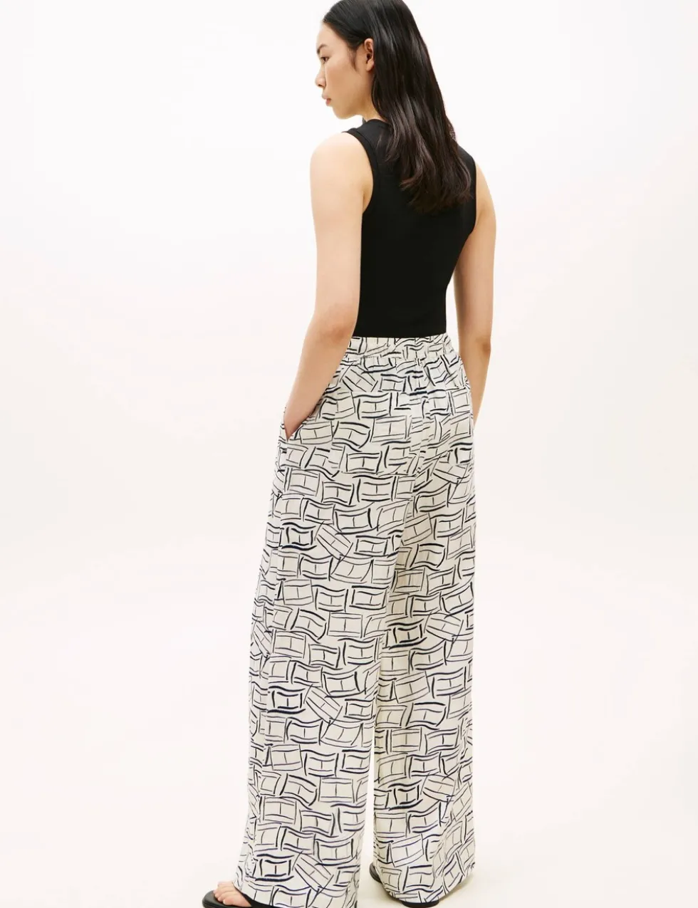 Pure Linen Elasticated Waist Wide Leg Trousers