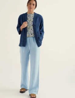 Pure Linen Elasticated Waist Trousers