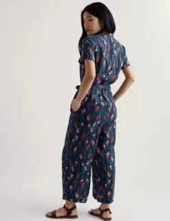 Pure Linen Floral Jumpsuit
