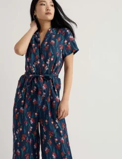 Pure Linen Floral Jumpsuit