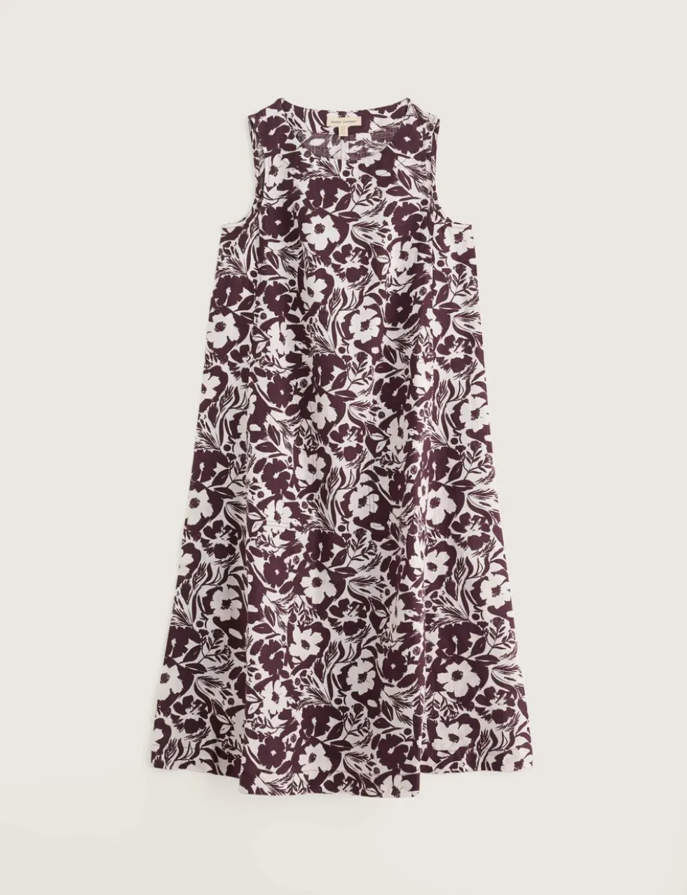 Pure Linen Floral Midi Dress