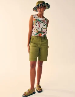 Pure Linen Floral Vest Top