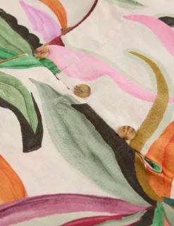 Pure Linen Floral Vest Top